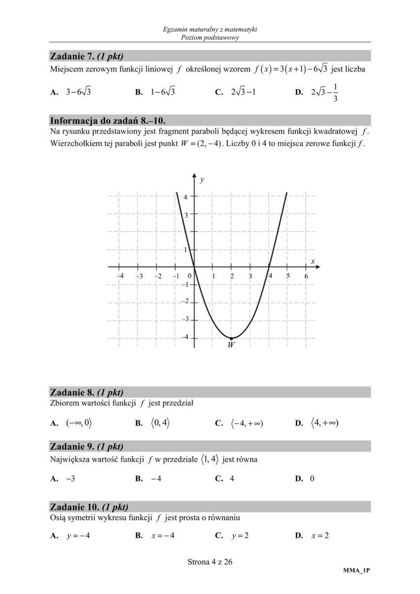 Matura z matematyki 2019 CKE ODPOWIEDZI, ARKUSZ. Łatwa...