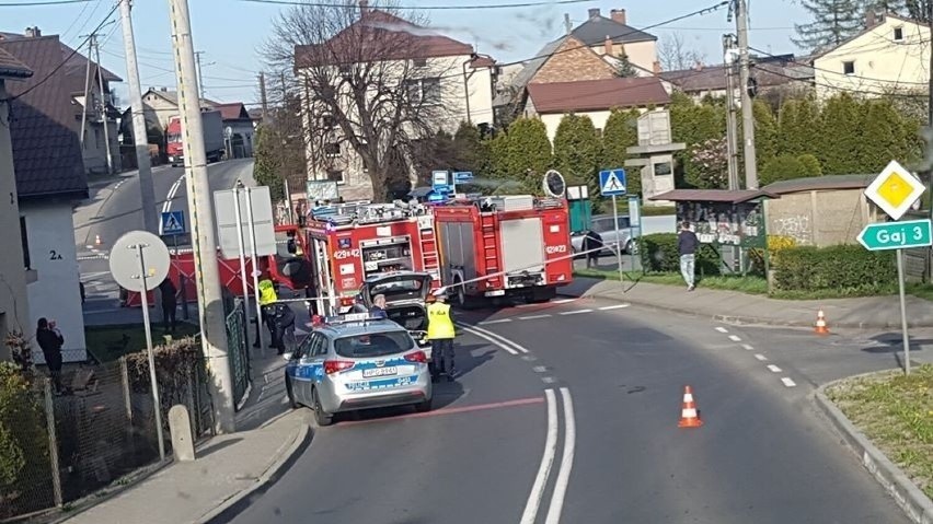 Wypadek na DW 791 w Myślachowicach