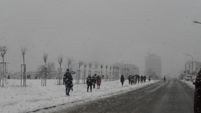 Zima 2018 w Tychach. Niedziela, 21 stycznia. Pierwszy tak śnieżny dzień zimy 2017/2018