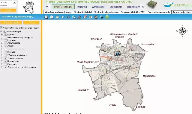 Internetowa mapa Katowic