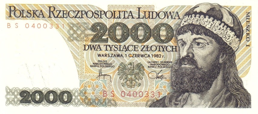 Mieszko I na banknocie 2000 zł sprzed denominacji