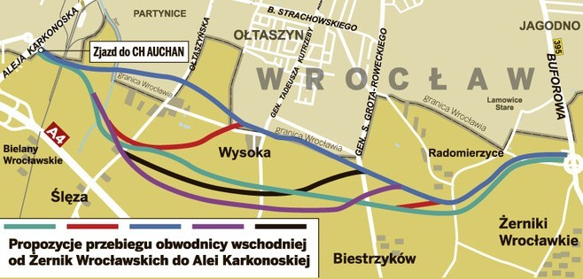 Trzy gminy chcą innego przebiegu obwodnicy Wrocławia (ZOBACZ)