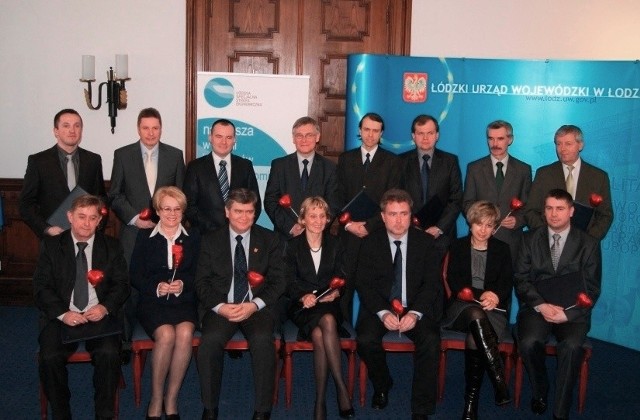 Władze miasta oraz nowi inwestorzy w Łódzkiej Specjalnej Strefy Ekonomicznej.