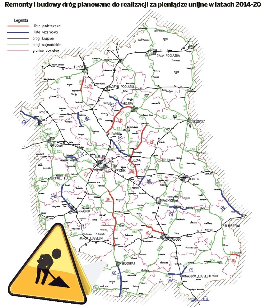 Lubelskie: Czy &quot;plan rozwoju dróg wojewódzkich&quot; zostanie zrealizowany?