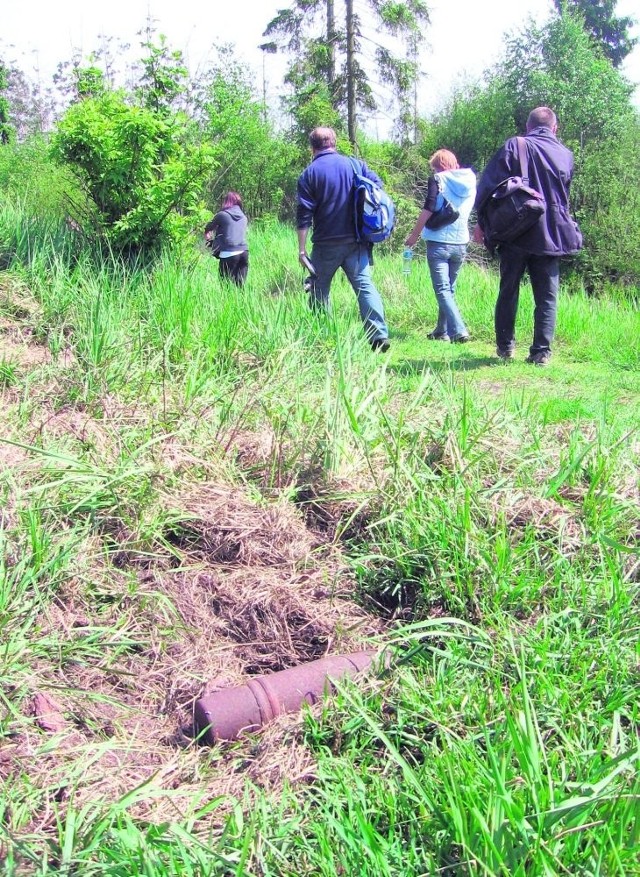 Niewybuch przy trasie zwiedzania rezerwatu kormoranów