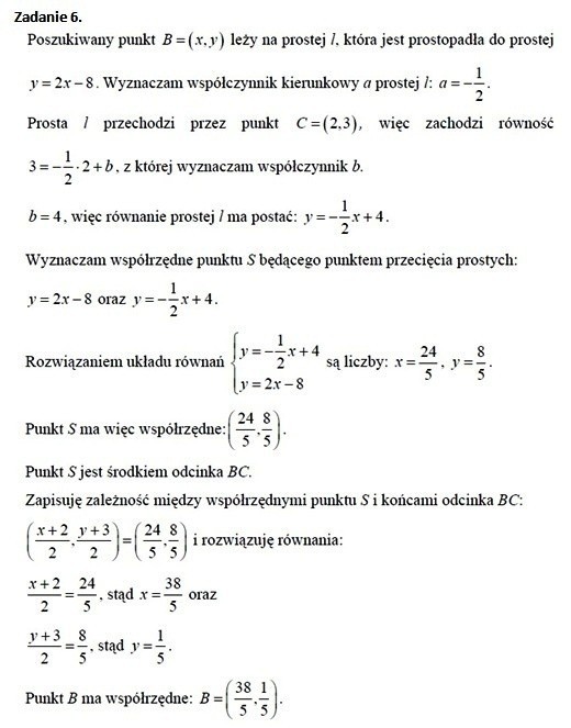 Matura 2012: Test z matematyki nr 11 - rozwiązania