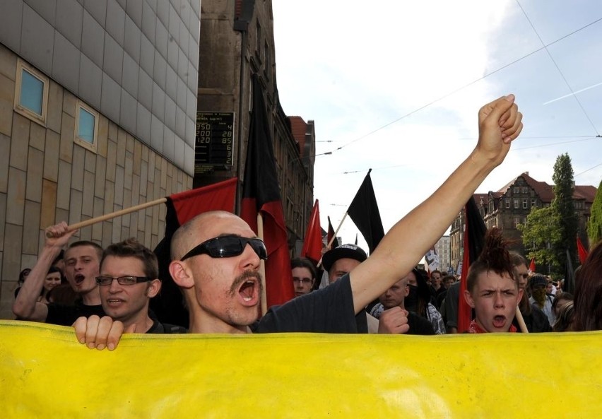 Manifestacja anarchistów w Poznaniu