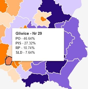 Wyniki wyborów 2011: Województwo śląskie dla PO 44,3 proc. [INFOGRAFIKI] 