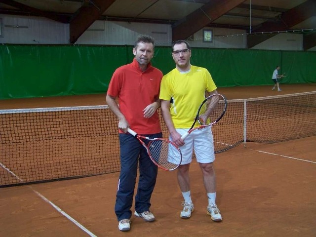 Robert Kaczmarek (z lewej) oraz Andrzej Sołtysiński nie przegrali jeszcze meczu w Lidze Budowlanych