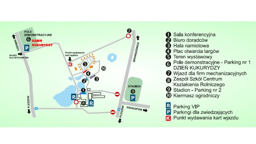 Mapa placu, na którym odbędą się jesienne targi w Marszewie