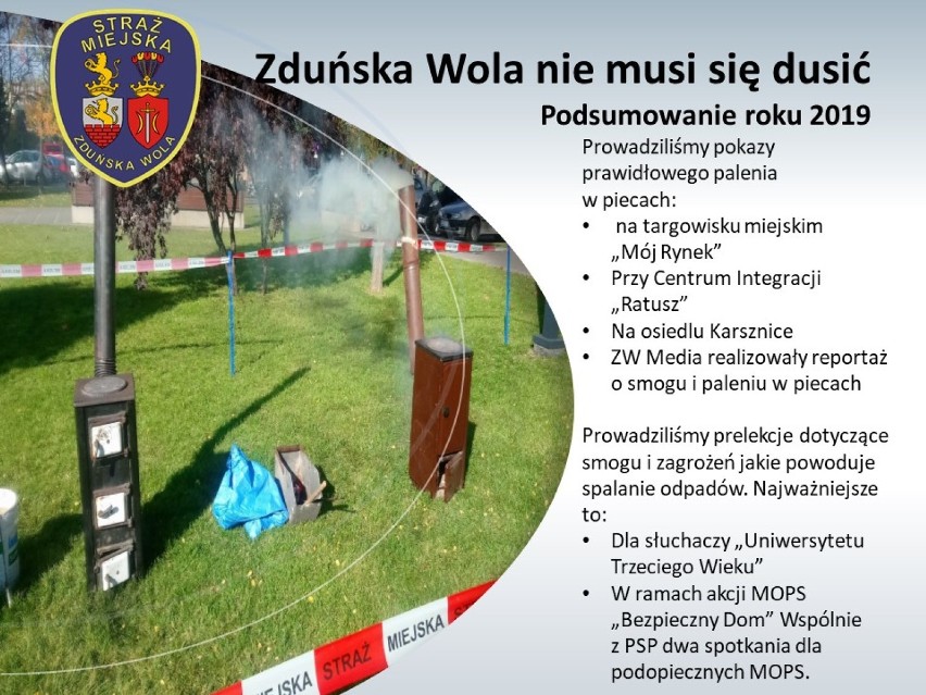 Co przyniosły kontrole pieców w Zduńskiej Woli? Straż Miejska podsumowała 2019 rok