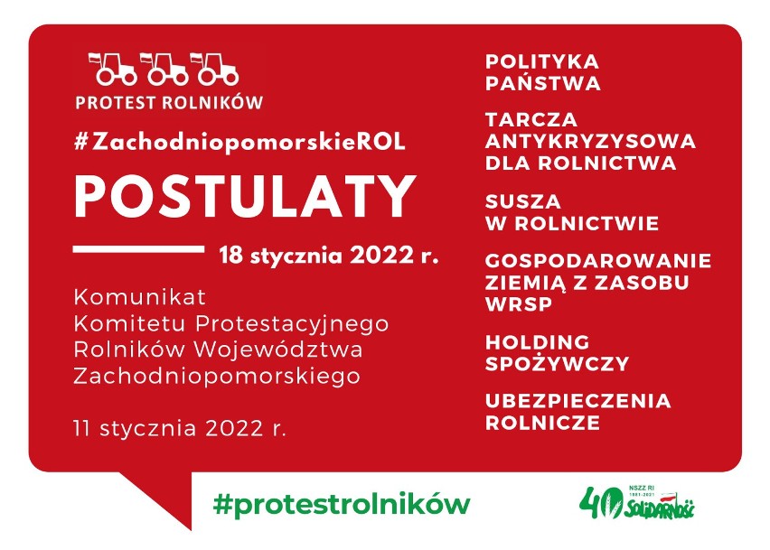 Rolnicy będą protestować. Zablokują Goleniów, Maszewo i Nowogard?
