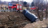 Troje dzieci i ich matka w szpitalu. Auto wpadło do potoku pod Nowym Sączem