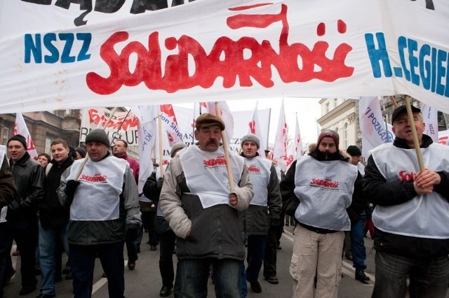 Na manifestację do Warszawy pojechali też związkowcy z HCP