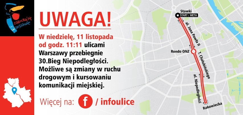 Utrudnienia w ruchu, 11 listopada 2018. Zamknięte ulice,...