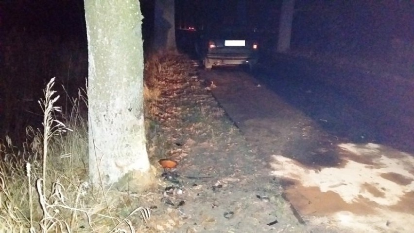 Wypadek w Nowicy. Auto uderzyło w drzewo