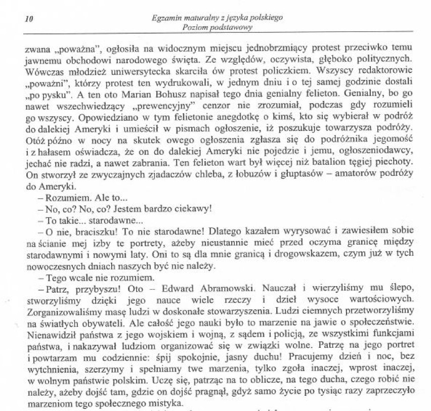 JĘZYK POLSKI - MATURA 2013 - ARKUSZ - POZIOM PODSTAWOWY