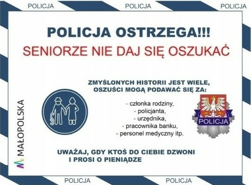 Policja w Oświęcimiu prowadzi kampanię "Seniorze nie daj się...
