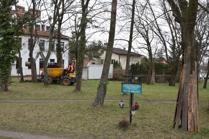 Aleje i pomnik. Ruszyły prace na dawnym cmentarzu przy Wita Stwosza w Pruszczu |ZDJĘCIA