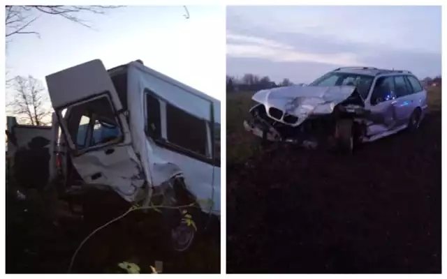 Wypadek w powiecie włocławskim z udziałem BMW i busa