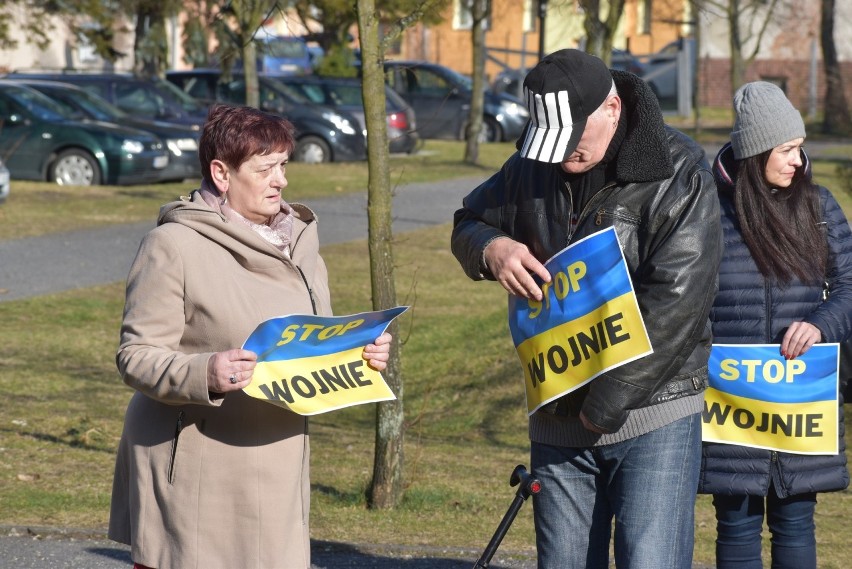 Protest w Krośnie Odrzańskim przeciwko wojnie w Ukrainie.