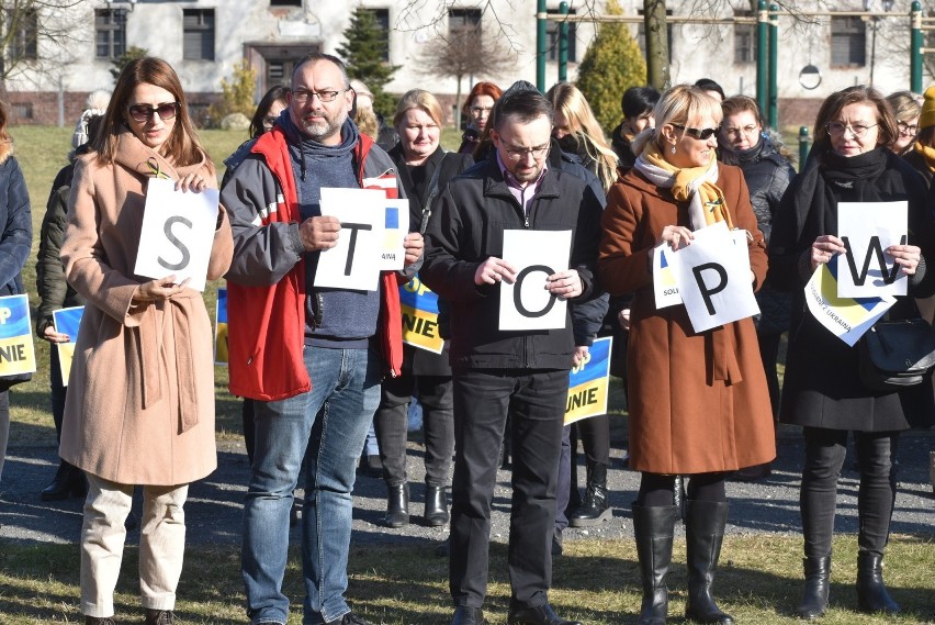Protest w Krośnie Odrzańskim przeciwko wojnie w Ukrainie.