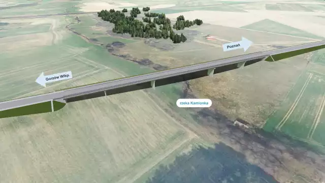 Wizualizacja mostu nad rzeką Kamionką.