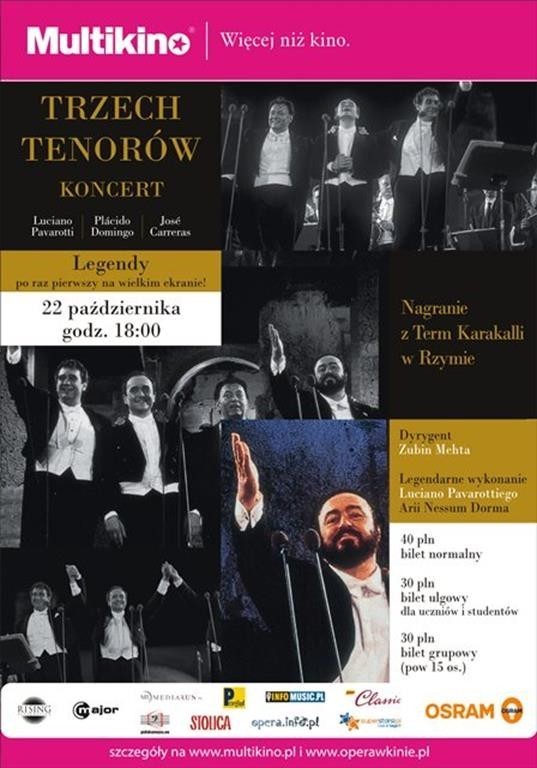 Koncert Trzech Tenorów w Multikinie