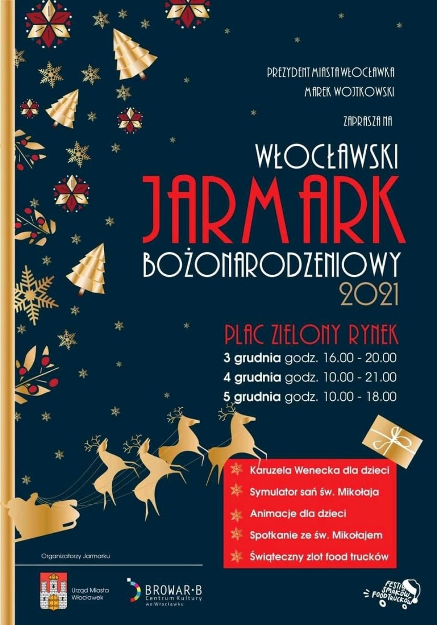 Jarmark Bożonarodzeniowy 2021 we Włocławku już w weekend. Oficjalne odpalenie iluminacji świątecznej [program]