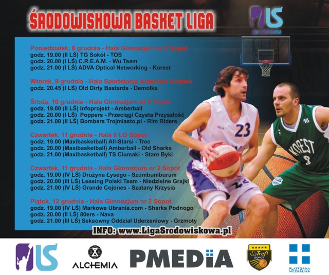 W jedenastym tygodniu zmagań na parkietach Środowiskowej Basket Ligi 2014/2015 rozegranych zostanie 16 spotkań w Gdańsku i Sopocie.