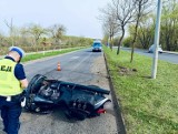 Wypadek motocyklisty pod Słupskiem: Mężczyzna przewieziony do szpitala