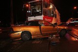 Wypadek w Sosnowcu: opel zderzył się z tramwajem