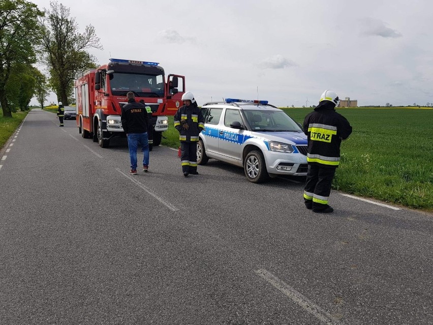 Wypadek na trasie Gołańcz-Wyrzysk. Dachował samochód