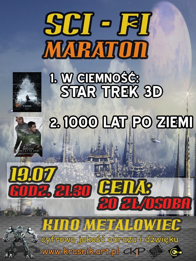 Wakacje w Kraśniku
Jedną z atrakcji będzie maraton sci-fi, który odbędzie się w kinie "Metalowiec".