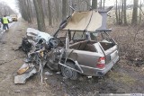 Wypadek w miejscowości Piotrowo Krzywokoły. Dwie osoby w szpitalu [zdjęcia]
