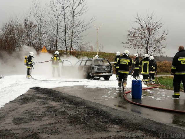 Strażacy informację o zdarzeniu otrzymali przed godz. 15.

Samoch&oacute;d osobowy palił się na drodze dojazdowej, prowadzącej do lotniska w Polskiej Nowej Wsi (gm. Komprachcice).

Do pożaru zadysponowano cztery wozy strażackie. Interwencja trwała blisko godzinę. 

W zdarzeniu nikt nie został ranny. Straty wstępnie oceniono na 15 tys. złotych.

&lt;script class=&quot;XlinkEmbedScript&quot; data-width=&quot;854&quot; data-height=&quot;480&quot; data-url=&quot;//get.x-link.pl/0b7953ee-6b64-1e73-e88f-8c88fa3b239e,f4d23583-d586-d708-d01a-94a2b2491f1d,embed.html&quot; type=&quot;application/javascript&quot; src=&quot;//prodxnews1blob.blob.core.windows.net/cdn/js/xlink-i.js?v1&quot;&gt;&lt;/script&gt;