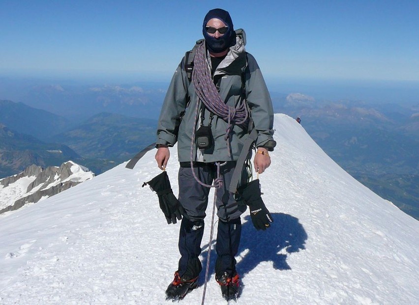 Krzysiek Ciupek na szczycie Mont Blanc