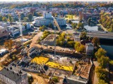 W Bydgoszczy powstają nowoczesne apartamenty Nowy Port. Zobacz, jak postępuje budowa [zdjęcia z lotu ptaka]
