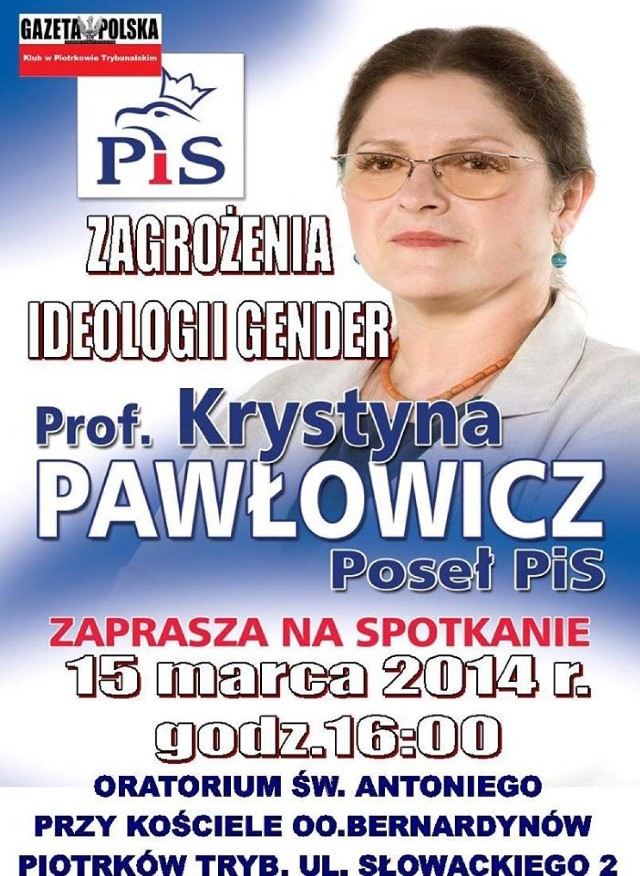 Posłanka Krystyna Pawłowicz w Piotrkowi