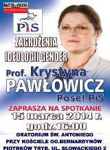 Posłanka Krystyna Pawłowicz w Piotrkowie. Spotkanie u bernardynów
