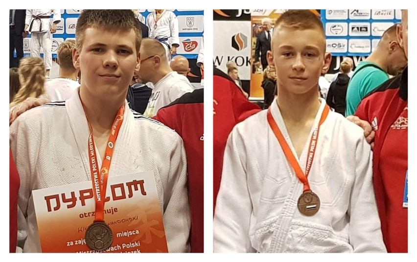 Eryk Neumann i Wiktor Lewandowski z MKS Olimpijczyk Włocławek brązowymi medalistami mistrzostw Polski 2019 młodzików w judo