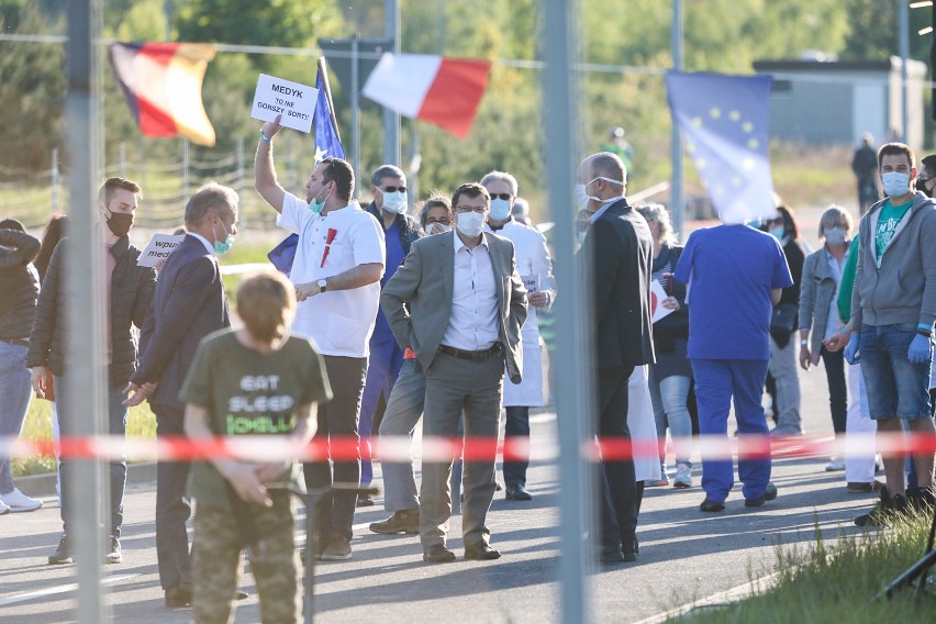 Na przejściu granicznym w Lubieszynie odbył się protest....