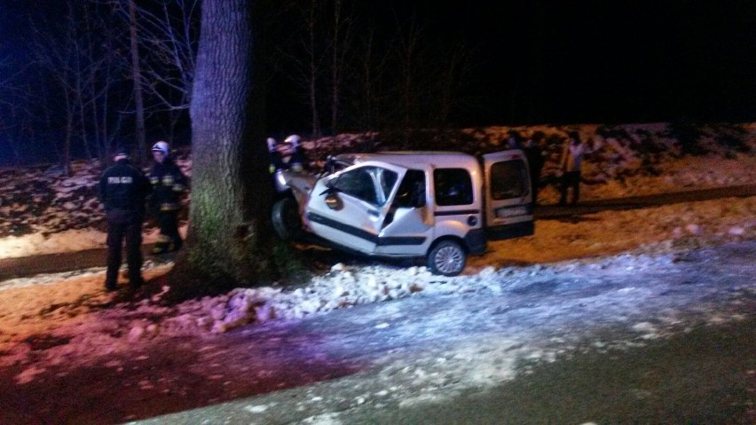 Morzeszczyn: wypadek renault. Auto wbiło się w drzewo [ZOBACZ ZDJĘCIA]