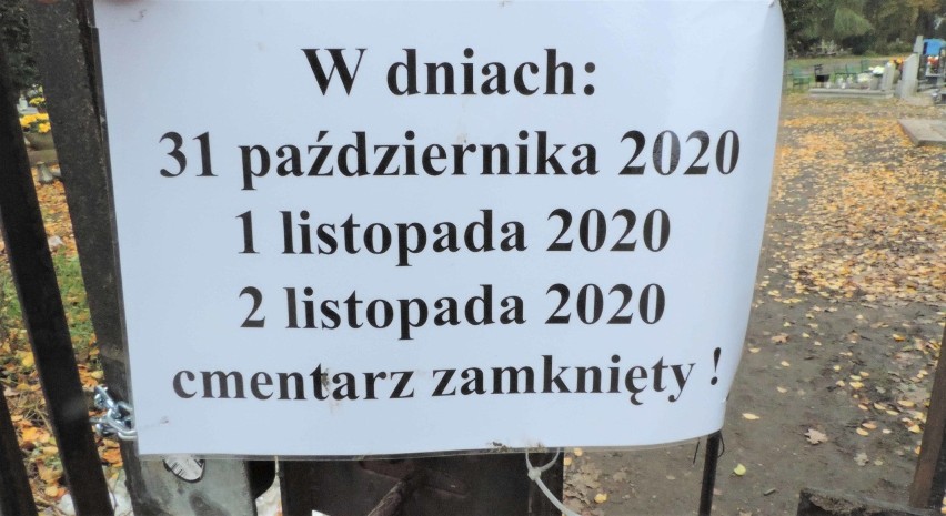 Inowrocław. Wszystkich Świętych pod znakiem cmentarzy zamkniętych na kłódki i łańcuchy. Zdjęcia