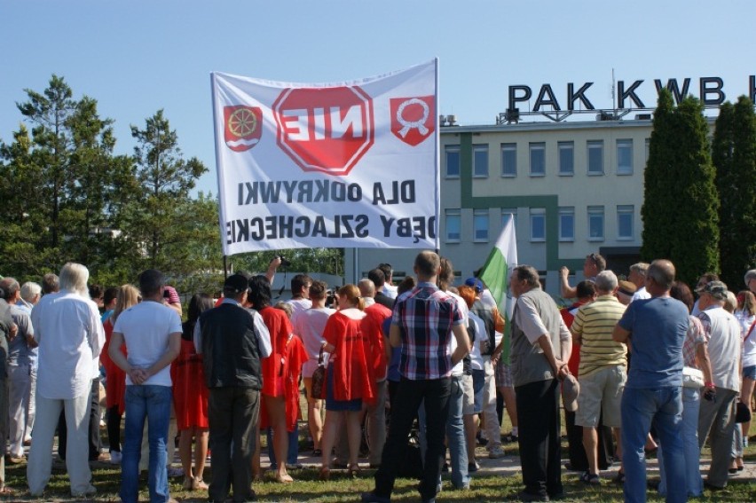 Protest przed konińską kopalnią