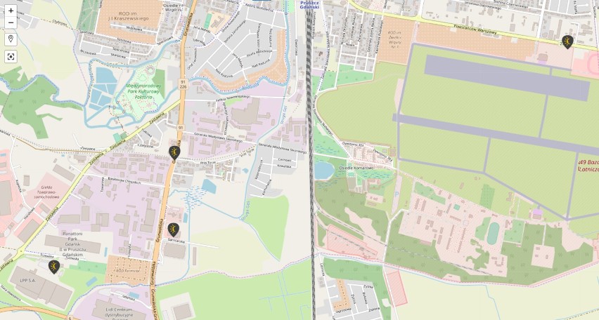 Mapa paczkomatów w Pruszczu