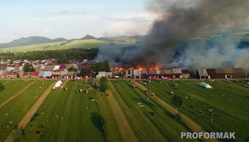 Tak pożar w Nowej Białej wyglądał z góry