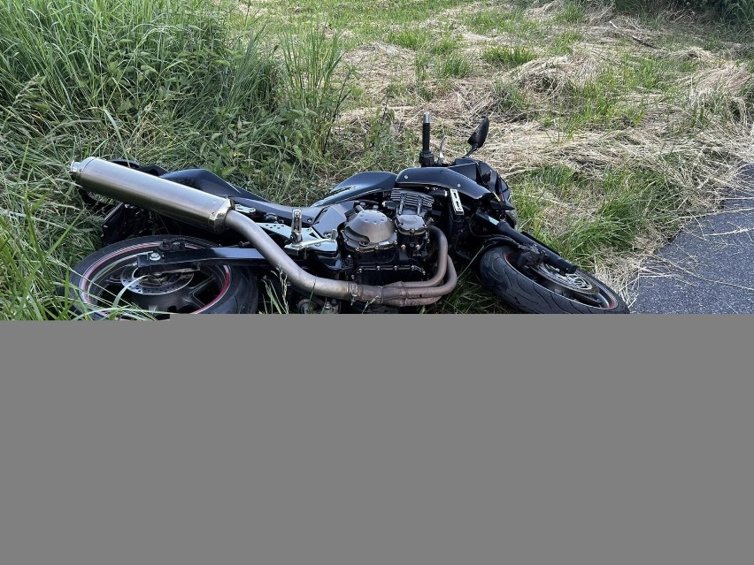 Wypadek w Zagórzu koło Chrzanowa. Motocyklista trafił do szpitala po zderzeniu z samochodem osobowym