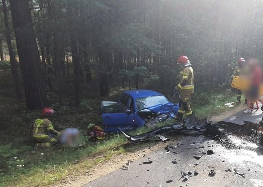 Wypadek na drodze miedzy Olesnem a Kolonią Biskupską