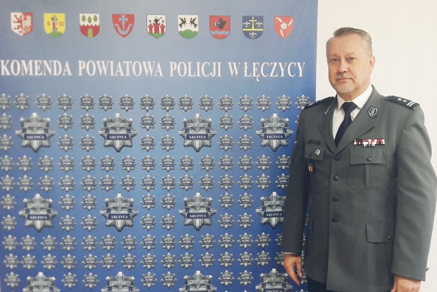 Na zdjęciu mł.insp. Zbigniew Gruszczyński, Komendant Powiatowy Policji w Łęczycy